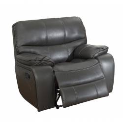 Pecos Glider Reclining Chair - Leather Gel Match - Grey